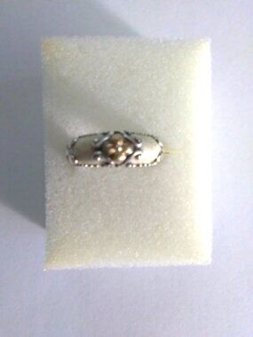 Barbara Bixby Off-White Speckled Enamel Silver & 18K Accent Ring